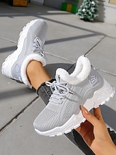 Zapatillas deportivas rojas con forro polar para mujer: zapatillas para correr cálidas y transpirables para invierno, Navidad, viajes y ropa informal. abordables Zapatos de Navidad para Mujeres-Zapatillas deportivas rojas con forro polar para mujer: zapatillas para correr cálidas y transpirables para invierno, Navidad, viajes y ropa informal.