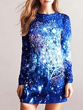 Christmas Women's Mini Dress Sheath Dress Bodycon Dress Party Casual Boho School Christmas Vacation Graphic Christmas Tree Snowflake Long Sleeve Crew Neck Red Blue Brown Green Spring Fall Winter cheap Christmas Dresses-Christmas Women's Mini Dress Sheath Dress Bodycon Dress Party Casual Boho School Christmas Vacation Graphic Christmas Tree Snowflake Long Sleeve Crew Neck Red Blue Brown Green Spring Fall Winter
