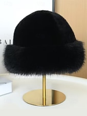 Damskie zimowe berety ze sztucznego futra, miękkie, puszyste i ciepłe czapki w stylu vintage, eleganckie, wielokolorowe czapki na świąteczne stylizacje i na zimną pogodę tanie Kapelusze damskie-Damskie zimowe berety ze sztucznego futra, miękkie, puszyste i ciepłe czapki w stylu vintage, eleganckie, wielokolorowe czapki na świąteczne stylizacje i na zimną pogodę