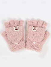 お買い得  レディース手袋-女性用 手袋 ニット ソリッドカラー クリスマス あたたか かわいいスタイル