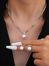 halpa Naisten kaulakoru-Naisten tekohelmikaulakoru ja korvakorut kultaisilla yksityiskohdilla, elegantit joulukorut juhlajuhliin