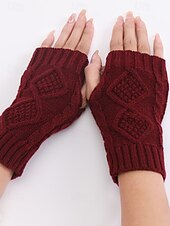 preiswerte Weihnachtsaccessoires-Gestrickte fingerlose Handschuhe für Damen, kuschelige Winter-Handwärmer mit Zopfmuster, stylische Weihnachtsgeschenk-Accessoires für Damen