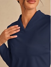 ieftine Colecția de designer-Pentru femei Tricou POLO Bleumarin Manșon Lung Topuri Vestimenta Golf Doamnelor Haine Ținute Poartă Îmbrăcăminte