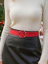 levne Dámský pásek-Dámský vánoční pásek z umělé semiše – měkký a stylový, dostupný v několika barvách, ideální pro zimní svátky a slavnostní příležitosti