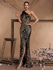 Недорогие Платья в обтяжку для вечера-Футляр В пол Длинный Вышивка бисером Вечернее платье Платье матери невесты Выпускные платья Вечернее платье С пышной юбкой Торжественное платье Элегантный стиль Для вечеринки Блестящие Без рукавов