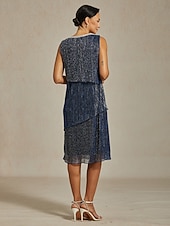 olcso Buliruhák-Női Midi ruha Váltó ruha Rakott ruha Halter ruha Elegáns Buli Előírásos Parti Esküvői vendég Koktélparty Normál Tömör szín Ujjatlan Terített nyak Sötétkék Nyár Tavasz Ősz Tél