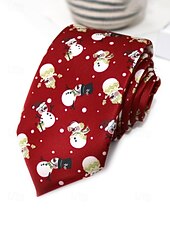 abordables Cravates et nœuds papillon pour hommes-Cravates de Noël pour hommes en polyester – motifs Père Noël, bonhomme de neige et autres motifs festifs, parfaites pour les fêtes de Noël et les occasions spéciales.