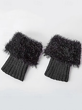 levne Dámské ponožky-Dámské manžety na boty z umělé kožešiny, nastavitelný akrylový úplet s plyšovými detaily, vánoční sváteční doplněk k obuvi v několika barvách