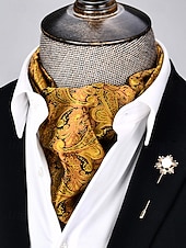 tanie Krawaty i muszki męskie-Męski szalik z imitacji jedwabiu we wzór paisley na Boże Narodzenie – świąteczny prezent, wiele kolorów, elegancki formalny styl na zimowe przyjęcia i uroczystości
