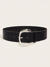 abordables Ceinture pour femme-Ceinture de Noël en similicuir pour femme, design large et élégant avec boucle en métal, disponible en plusieurs couleurs, parfaite pour les fêtes de fin d'année et les tenues d'hiver