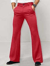 billiga Blossa-Herr Kostymbyxor Flared byxor Bell Botten Långbyxor Ficka Slät Komfort Andningsfunktion Fullängd Utomhus Dagligen Utekväll Mode Ledigt Svart Vit Microelastisk