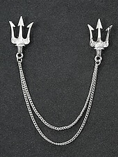 Недорогие Мужские галстуки и бабочки-Мужские рождественские булавки для воротника из сплава – элегантные дизайны в виде оленей с золотыми цепочками, идеально подходят для праздничных вечеринок, торжеств и зимних праздников