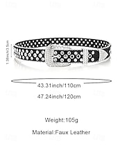 levne Dámský pásek-Dámský vánoční třpytivý pásek – umělá kůže s křišťálovými cvočky a stříbrnou přezkou, slavnostní červený design, ideální pro sváteční outfity