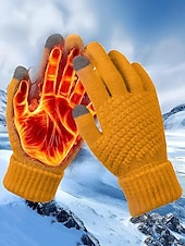economico Guanti da donna-Guanti invernali termici da donna con touchscreen, guanti caldi in maglia foderati in pile per Natale, abbigliamento da esterno per il freddo e regali per le feste