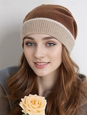 economico Fedora femminile-Per donna Cappello a cuffia Caldo cappello invernale Quotidiano Ferie Patchwork A maglia Semplice Casual Caldo Confortevole 1 Pezzo