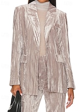 Dam Kavaj Sammetsblazers Håller värmen Bekväm Rynkad Ficka Knappar Elegant Retro Ensfärgat Formell Semester Gata Ledigt Normal Hakslag Normal Långärmad Ytterkläder Svart Vit Vin Höst Vinter billiga Damytterkläder-Dam Kavaj Sammetsblazers Håller värmen Bekväm Rynkad Ficka Knappar Elegant Retro Ensfärgat Formell Semester Gata Ledigt Normal Hakslag Normal Långärmad Ytterkläder Svart Vit Vin Höst Vinter