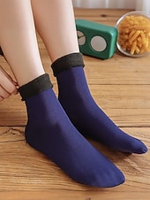 رخيصةأون جوارب نسائية-مجموعة جوارب حرارية مبطنة بالصوف للنساء، جوارب شتوية ناعمة ودافئة بألوان متعددة، هدية عيد ميلاد مريحة للطقس البارد والارتداء المنزلي