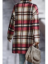 ieftine 3D palto-Pentru femei Palton de iarnă Jachete Iarnă Comfortabil Respirabil Buzunar Imprimeu Casual Plisat Vacanță Stradă Casual Purtare Zilnică Cu Un Nasture Lung Răsfrânt Fit regulat Manșon Lung Îmbrăcăminte