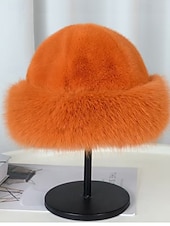 Damskie zimowe berety ze sztucznego futra, miękkie, puszyste i ciepłe czapki w stylu vintage, eleganckie, wielokolorowe czapki na świąteczne stylizacje i na zimną pogodę tanie Kapelusze damskie-Damskie zimowe berety ze sztucznego futra, miękkie, puszyste i ciepłe czapki w stylu vintage, eleganckie, wielokolorowe czapki na świąteczne stylizacje i na zimną pogodę