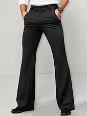 billiga Blossa-Herr Kostymbyxor Flared byxor Bell Botten Långbyxor Ficka Slät Komfort Andningsfunktion Fullängd Utomhus Dagligen Utekväll Mode Ledigt Svart Vit Microelastisk