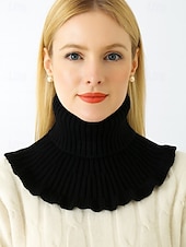 abordables Foulards pour femmes-Col côtelé en acrylique de Noël pour femme – confortable et élégant avec des bords volantés, disponible en plusieurs couleurs, parfait pour les vacances d'hiver et les occasions festives