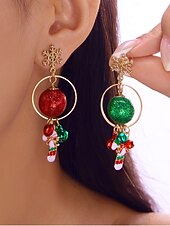 halpa Naisten korvakoru-Naisten jouluiset rusettikorvakorut kimaltelevalla punaisella viimeistelyllä, juhlava lomakoru joulujuhliin, lahjaidea