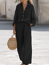ieftine Costume de bluză de damă-Dame Bolero Top Manșon Lung Guler Cămașă Culoare solidă Zilnic Sfârșit de săptămână Albastru piscină Negru Mov Primăvară Potrivire Largă