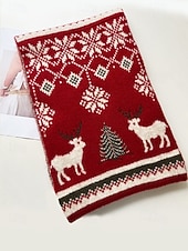 preiswerte Schals für Damen-Damen Schal Gestrickt Polyester Weihnachtsbaum Weihnachtsmuster Weihnachten Mode Freizeit