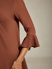  Blusa feminina chiffon marrom café modal slim fit mangas transparentes elegante casual diário leve respirável escritório jantar encontro primavera outono