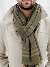 preiswerte Krawatten &amp;amp; Fliegen für Herren-Leichter gestreifter Baumwollschal für Herren – lässiger, weicher Fransenschal im Vintage-Stil für Outdoor-Reisen im Herbst und Winter und den Alltag