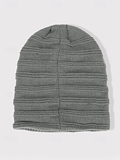 お買い得  クリスマスアクセサリー-クリスマス用のメンズニットビーニーハット、柔らかいアクリルとフェイクファー、冬のファッションに最適な複数の色