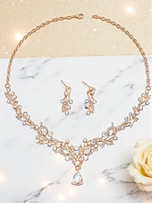 tanie Naszyjnik damski-damski komplet biżuterii z czerwonymi kryształkami, elegancki naszyjnik i kolczyki z kryształkami ze złotymi zdobieniami, idealny na imprezy i wesela &amp;wieczorne wydarzenia