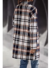 ieftine 3D palto-Pentru femei Palton de iarnă Jachete Iarnă Comfortabil Respirabil Buzunar Imprimeu Casual Plisat Vacanță Stradă Casual Purtare Zilnică Cu Un Nasture Lung Răsfrânt Fit regulat Manșon Lung Îmbrăcăminte