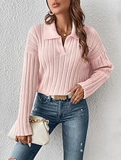 お買い得  単色-女性用 ブラウス 純色 エレガント スタイリッシュ ベーシック 長袖 シャツカラー レギュラートップス 日常 ピンク ワイン ダックグレー アプリコット 春 秋 冬