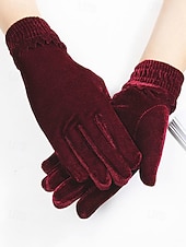 levne Vánoční doplňky-Dámské vánoční sametové rukavice – silné a teplé, měkké na dotek, ideální jako vánoční dárky a zimní módní doplňky