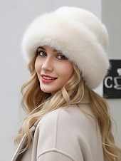 Damskie zimowe berety ze sztucznego futra, miękkie, puszyste i ciepłe czapki w stylu vintage, eleganckie, wielokolorowe czapki na świąteczne stylizacje i na zimną pogodę tanie Kapelusze damskie-Damskie zimowe berety ze sztucznego futra, miękkie, puszyste i ciepłe czapki w stylu vintage, eleganckie, wielokolorowe czapki na świąteczne stylizacje i na zimną pogodę