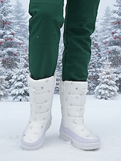 Недорогие Снежные и зимние ботинки-женские белые зимние ботинки – водонепроницаемые теплые зимние ботинки со снежинками, нескользящая подошва для зимних прогулок и поездок на природу