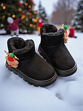 Недорогие Детские рождественские туфли-Теплые детские рождественские сапоги на меху с подвеской в виде оленя — уютная зимняя обувь для праздничных приключений