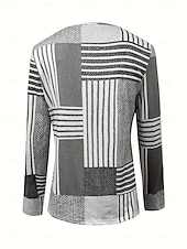 Χαμηλού Κόστους Τι-shirt με ρίγες και γεωμετρικά σχέδια-Γυναικεία Μπλουζάκι Φερμουάρ Στάμπα Γραφική Γεωμετρικό Βίντατζ Μοντέρνα Στυλάτο Μακρυμάνικο Στρογγυλή Ψηλή Λαιμόκοψη Κανονικά μπλουζάκια Καθημερινά Πράσινο του τριφυλλιού Γκρίζο