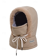 economico Cappelli da uomo-Scaldacollo da uomo in tessuto impermeabile, cappuccio foderato in pile per l'inverno, caldo e accogliente per le attività all'aperto e il tempo nevoso