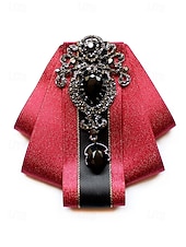 levne Pánské kravaty a motýlky-Pánský vánoční motýlek s diamantovým akcentem - elegantní saténová stuha s černým drahokamem pro formální sváteční příležitosti, k dispozici v několika barvách