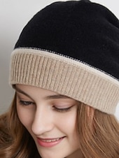 economico Fedora femminile-Per donna Cappello a cuffia Caldo cappello invernale Quotidiano Ferie Patchwork A maglia Semplice Casual Caldo Confortevole 1 Pezzo