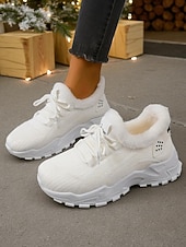 Zapatillas deportivas rojas con forro polar para mujer: zapatillas para correr cálidas y transpirables para invierno, Navidad, viajes y ropa informal. abordables Zapatos de Navidad para Mujeres-Zapatillas deportivas rojas con forro polar para mujer: zapatillas para correr cálidas y transpirables para invierno, Navidad, viajes y ropa informal.