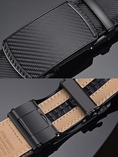 baratos Cintos Masculinos-cinto masculino de couro genuíno com fivela automática, cós elegante e ajustável em várias cores, acessório durável para negócios e casual, presente de Natal perfeito