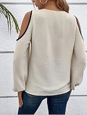 Pentru femei Bluză Simplu Elegant Stilat Modern Manșon Lung Asimetric Topuri obișnuite Zilnic Concediu Ieșire Peteci Roșu Vin Caisă Primăvară Toamnă Iarnă ieftine tricou simplu-Pentru femei Bluză Simplu Elegant Stilat Modern Manșon Lung Asimetric Topuri obișnuite Zilnic Concediu Ieșire Peteci Roșu Vin Caisă Primăvară Toamnă Iarnă