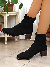 Женские замшевые ботильоны бордового цвета с блочным каблуком — зимняя обувь в стиле ретро для женщин, повседневных и полуофициальных образов. Недорогие Женские рождественские туфли-Женские замшевые ботильоны бордового цвета с блочным каблуком — зимняя обувь в стиле ретро для женщин, повседневных и полуофициальных образов.