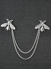 Недорогие Мужские галстуки и бабочки-Мужские рождественские булавки для воротника из сплава – элегантные дизайны в виде оленей с золотыми цепочками, идеально подходят для праздничных вечеринок, торжеств и зимних праздников