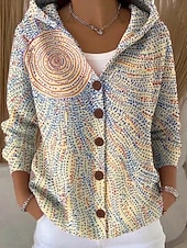 Pentru femei Jachetă cămașă Cald Imprimeu Casual Floral Casual Regulat Capișon Fit regulat Manșon Lung Îmbrăcăminte exterioară Galben Deschis Galben Roz Îmbujorat Toamnă Iarnă ieftine 3D palto-Pentru femei Jachetă cămașă Cald Imprimeu Casual Floral Casual Regulat Capișon Fit regulat Manșon Lung Îmbrăcăminte exterioară Galben Deschis Galben Roz Îmbujorat Toamnă Iarnă