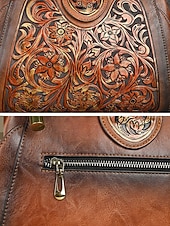 olcso Kézitáskák és bevásárlótáskák-női műbőr kézitáska, vintage dombornyomott válltáska bambusz fogantyúval, elegáns keresztpántos táska hölgyek partijára, munkába és mindennapi használatra