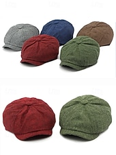 halpa Naisten hatut-Miesten jouluinen kalanruotokuvioinen newsboy-lippis, vintage-villasekoitteinen litteä lippis klassisella 8-paneelisella muotoilulla, monivärinen gatsby-tyylinen hattu talveksi, lomalle ja vapaa-aikaan